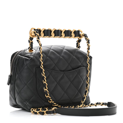 Chanel Calfskin Quilted Mini Bowling Bag Black 3 of 11