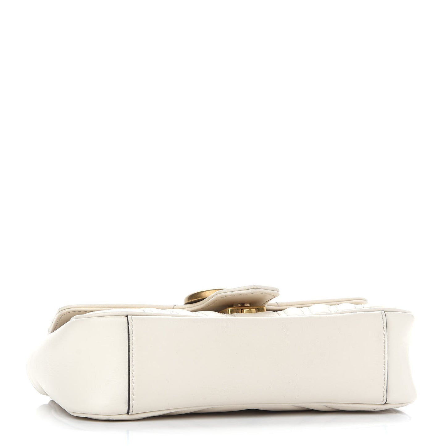 Calfskin Matelasse Mini GG Marmont Shoulder Bag White