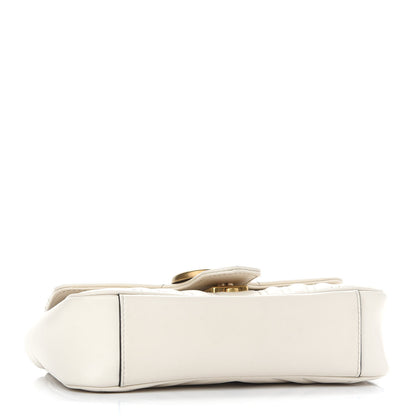 Gucci Calfskin Matelasse Mini GG Marmont Shoulder Bag White 4 of 9