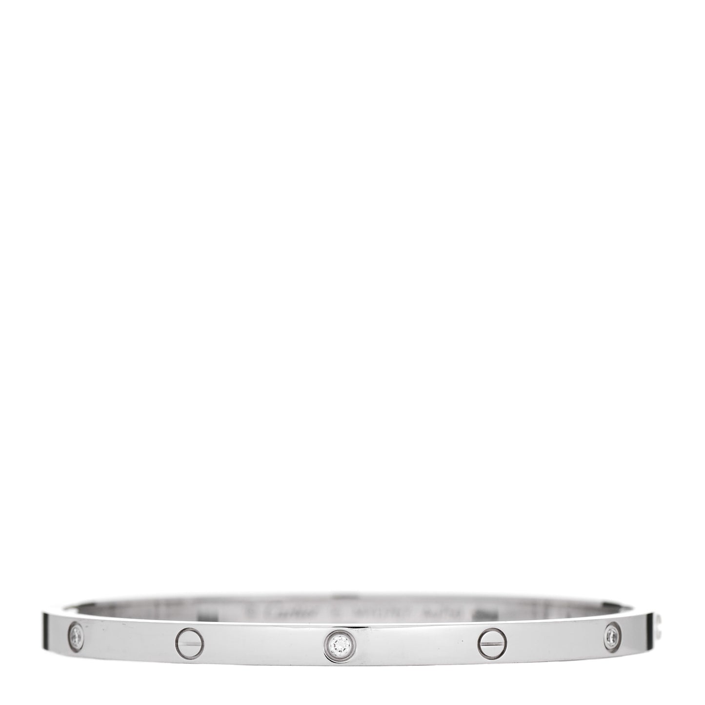 18K White Gold 6 Diamond Small LOVE Bracelet 16