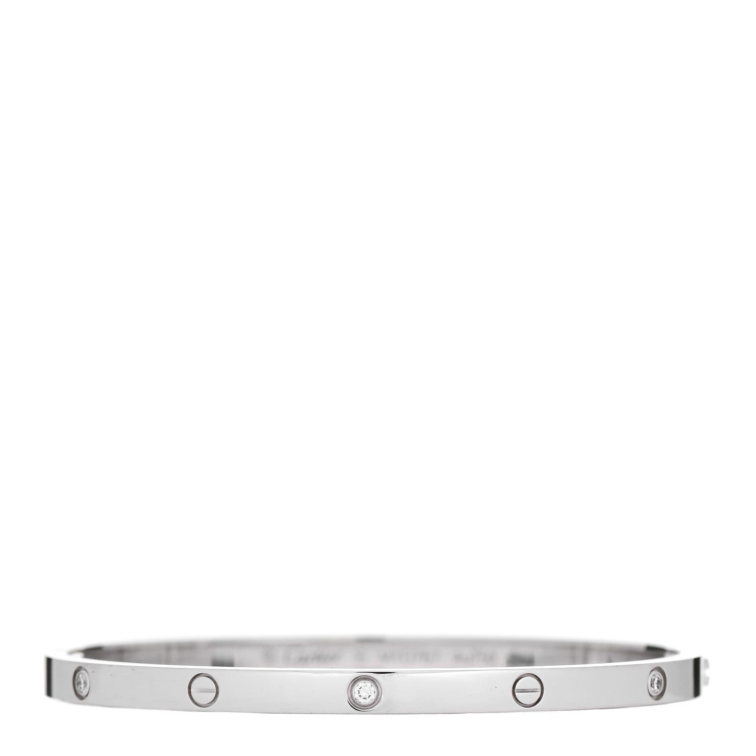 Cartier 18K White Gold 6 Diamond Small LOVE Bracelet 16 1 of 5