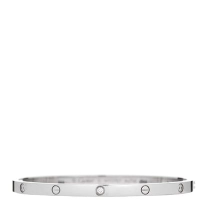 Cartier 18K White Gold 6 Diamond Small LOVE Bracelet 16 1 of 5