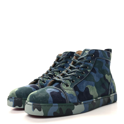 Christian Louboutin Veau Velours Camouflage Louis Orlato High Top Sneakers 43 Multi 3 of 8