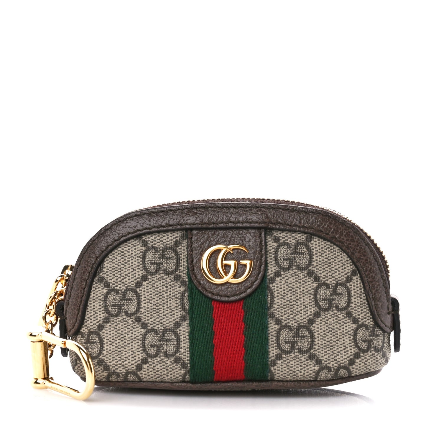 GG Supreme Monogram Web Ophidia Dome Key Pouch Beige New Acero