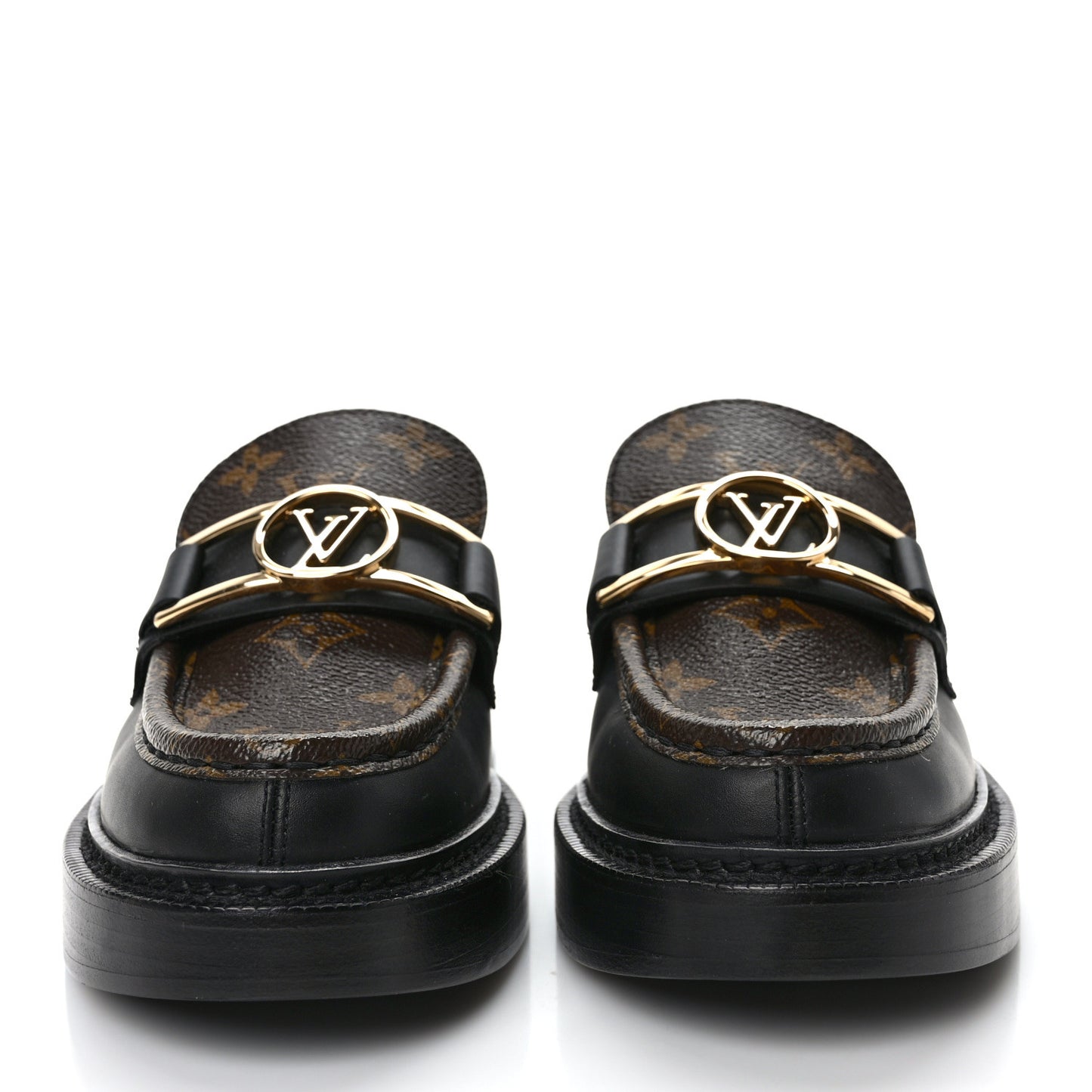 Monogram Calfskin Academy Loafers 35.5 Black