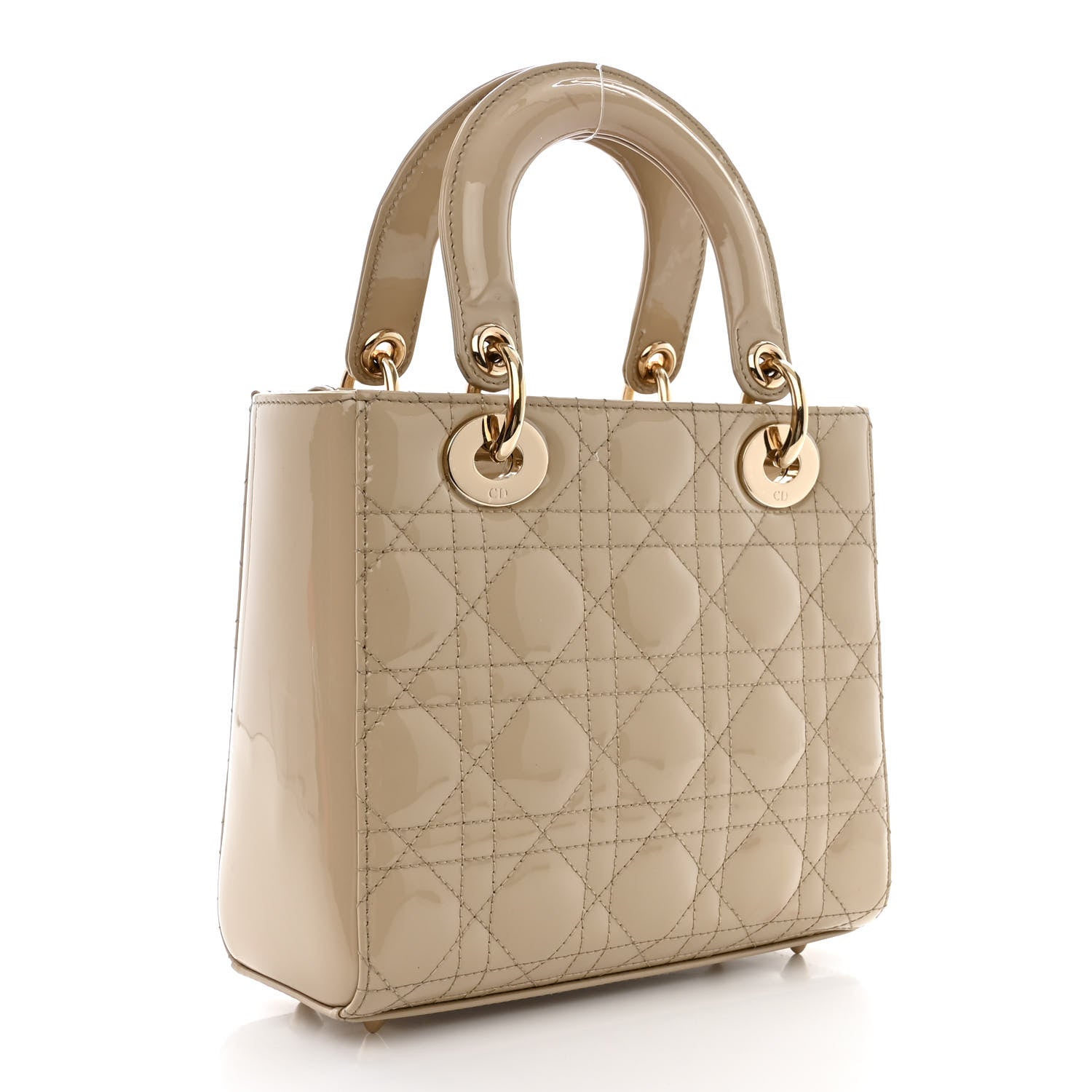 Christian Dior Patent Cannage Small Lady Dior Beige 3 of 12