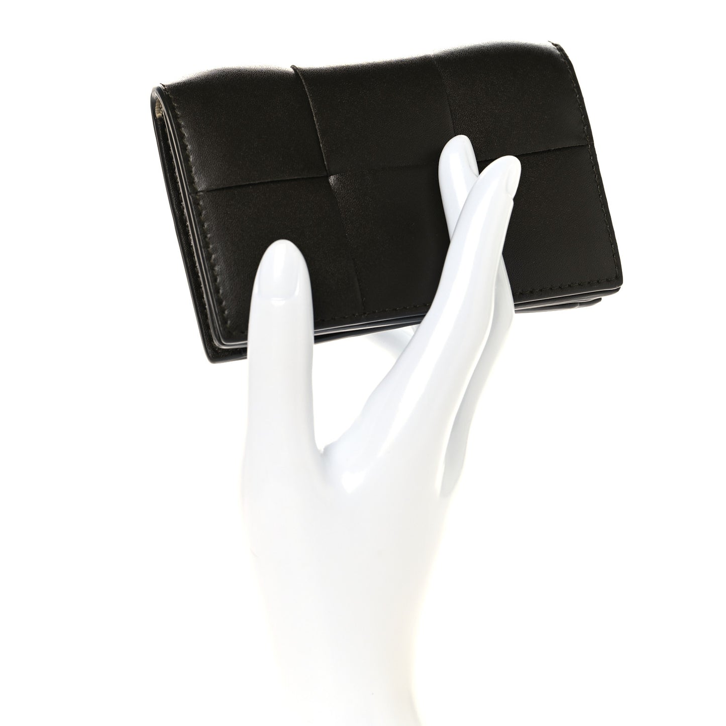 Nappa Maxi Intrecciato Card Holder Wallet Dark Taupe