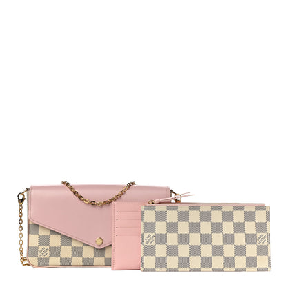 Louis Vuitton Damier Azur Calfskin Pochette Felicie Eau de Rose 1 of 11