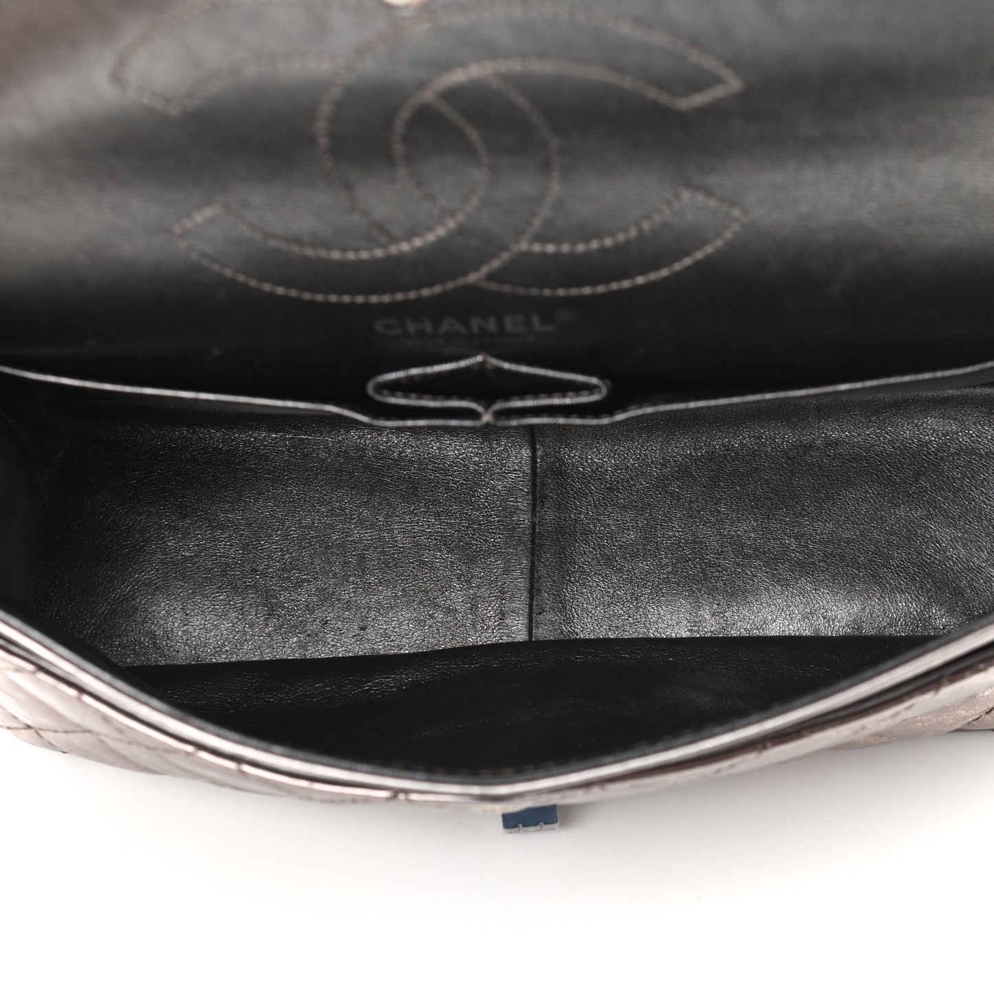 Metallic Aged Calfskin Quilted 2.55 Reissue 226 Flap Dark Silver