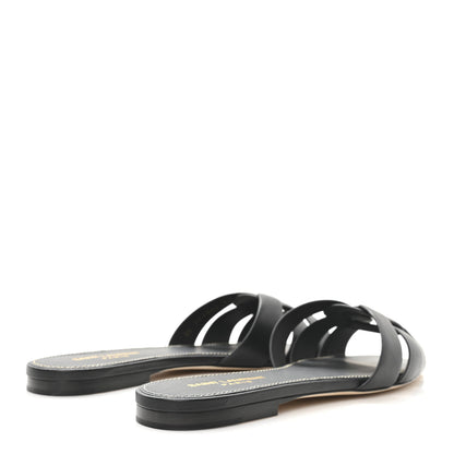 Saint Laurent Calfskin Tribute 05 Slide Sandals 39.5 Black 5 of 9