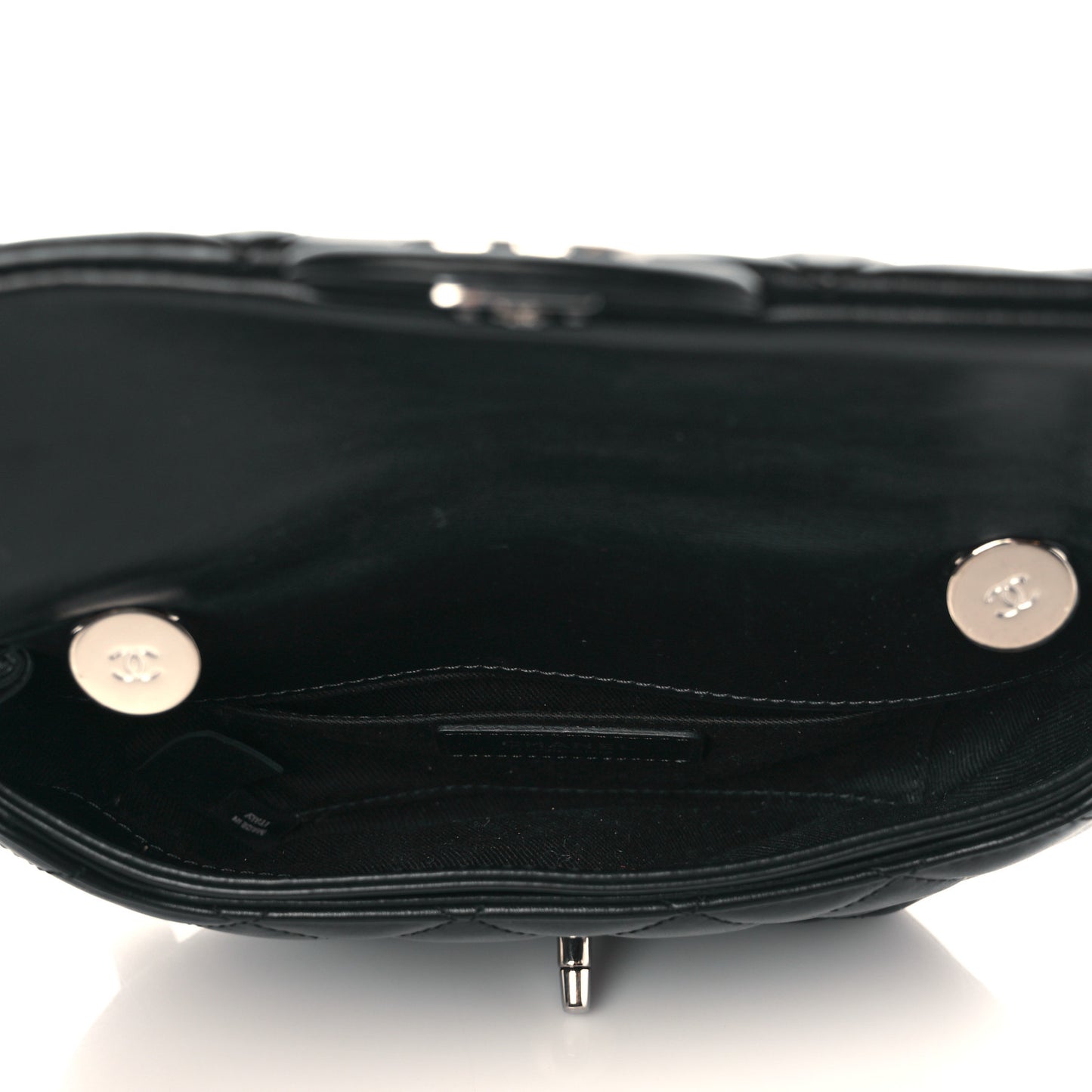 Calfskin Quilted CC Uniform Flap Belt Bag Black
