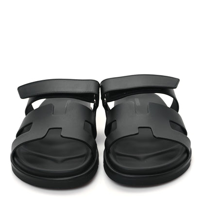 Hermes Calfskin Womens Chypre Sandals 41 Black 2 of 9