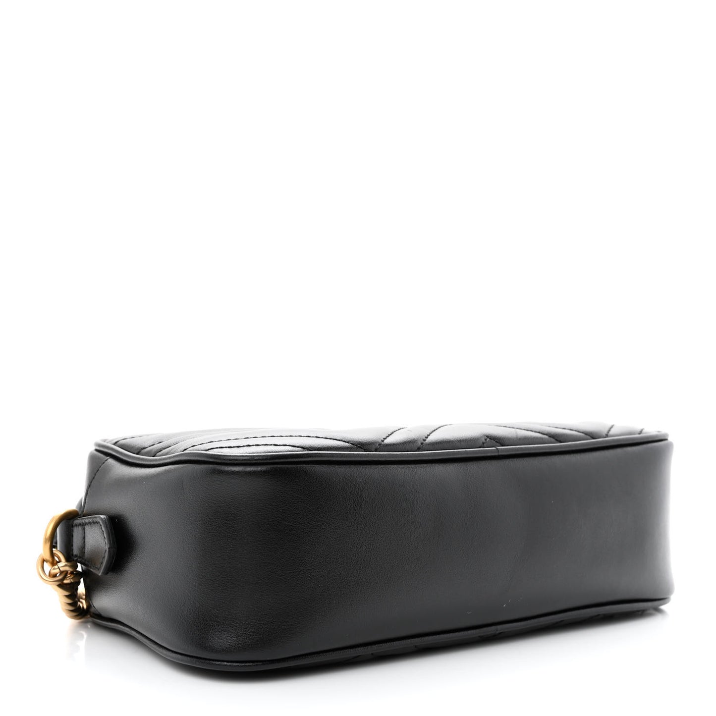 Calfskin Matelasse Small GG Marmont Chain Shoulder Bag Black