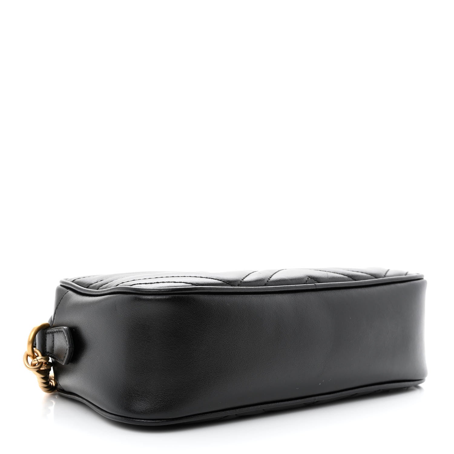 Gucci Calfskin Matelasse Small GG Marmont Chain Shoulder Bag Black 4 of 10