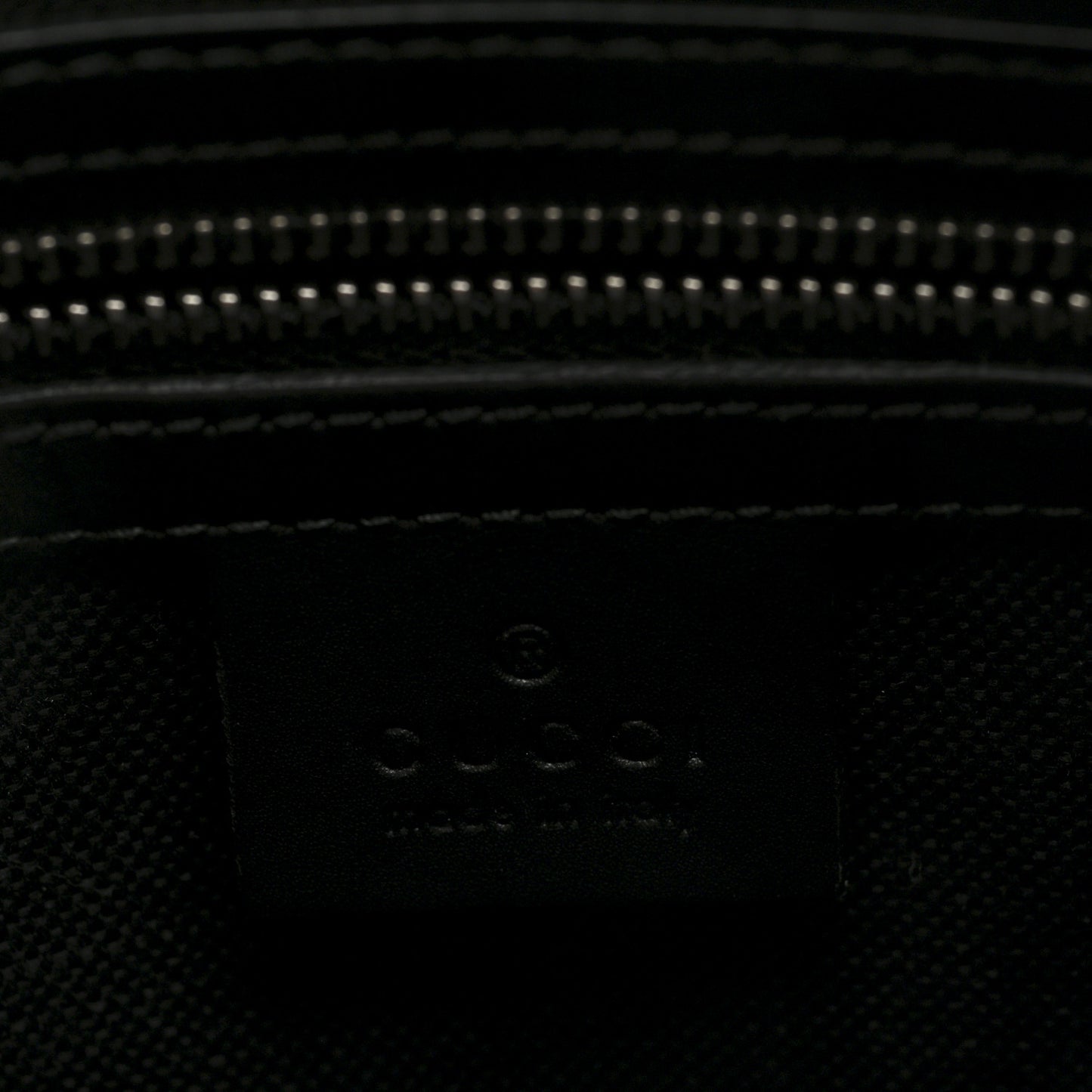 GG Supreme Monogram Appia Calfskin Web Wristlet Black