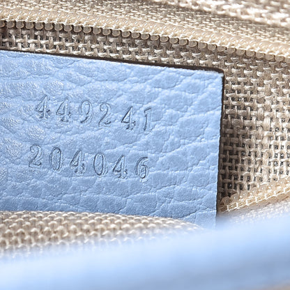 Gucci Monogram Dollar Calfskin Small Bree Tote Beige Ebony Mineral Blue 7 of 9