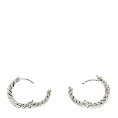David Yurman Sterling Silver Diamond Stax Hoop Earrings 2 of 3