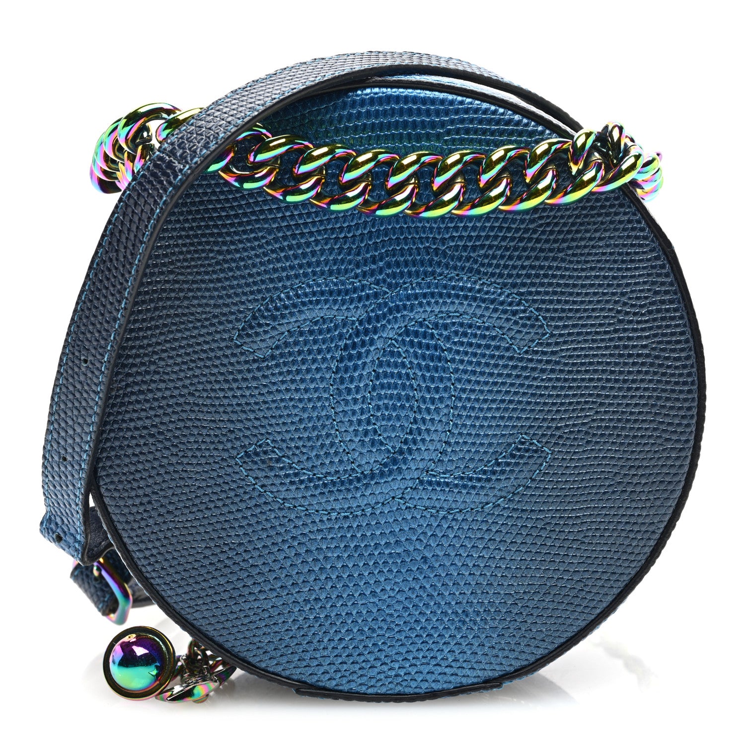 Chanel Lizard Round As Earth Evening Bag Navy 1 of 10