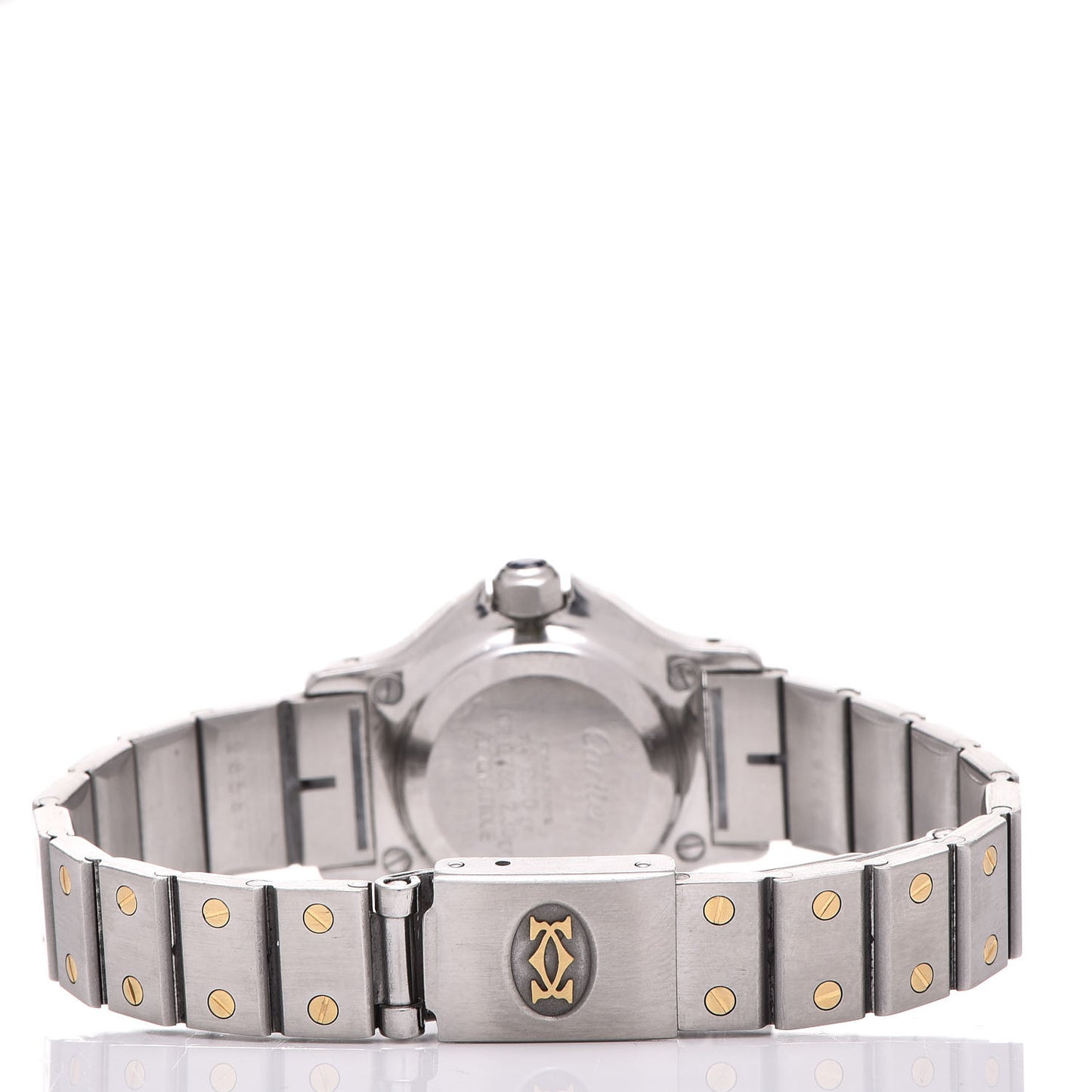 Stainless Steel 18K Yellow Gold 25mm Santos Octagon Automatic Watch