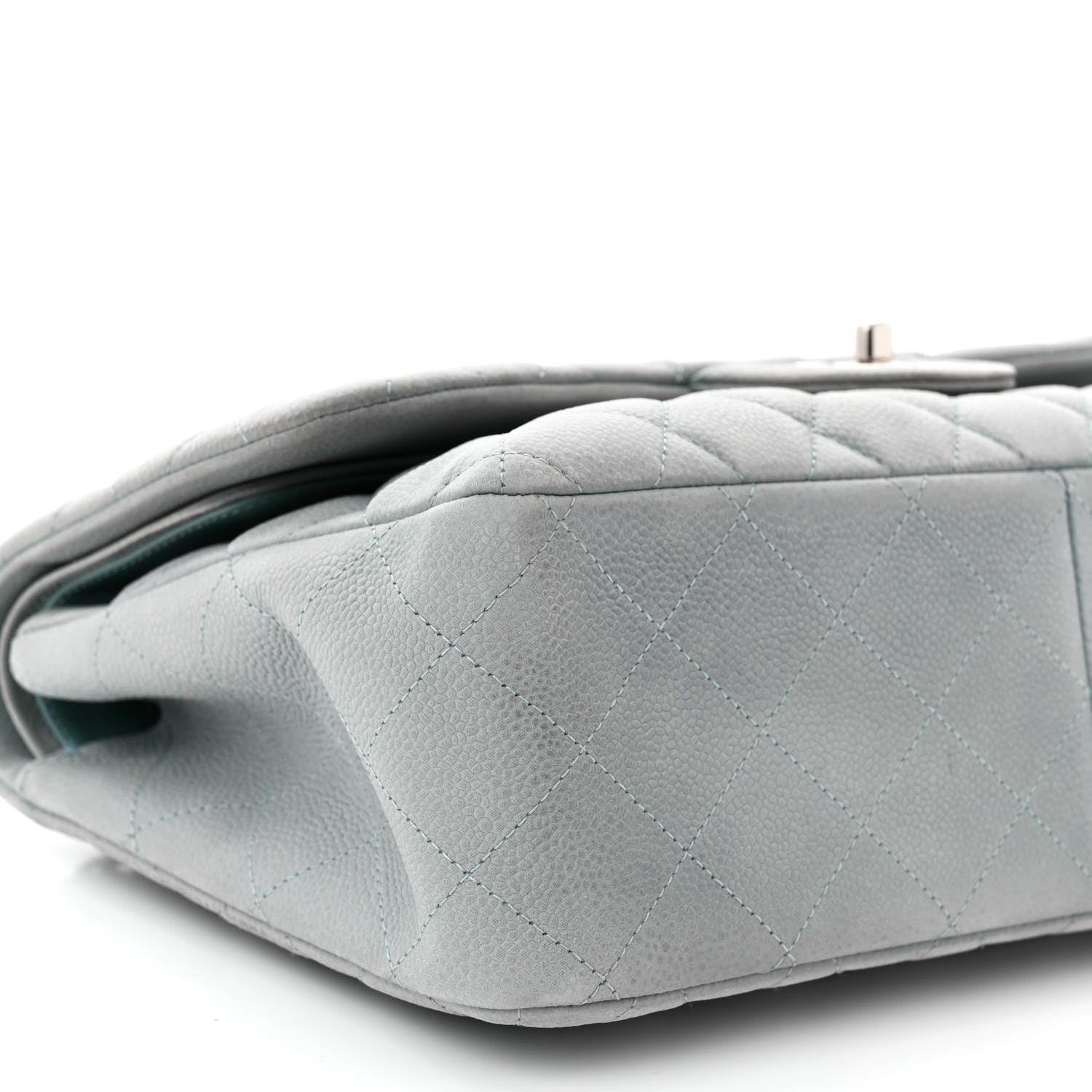 Chanel Iridescent Caviar Quilted Jumbo Double Flap Light Blue 9 of 12