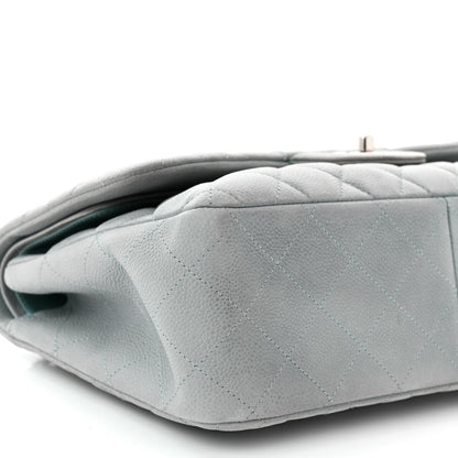 Chanel Iridescent Caviar Quilted Jumbo Double Flap Light Blue 9 of 12