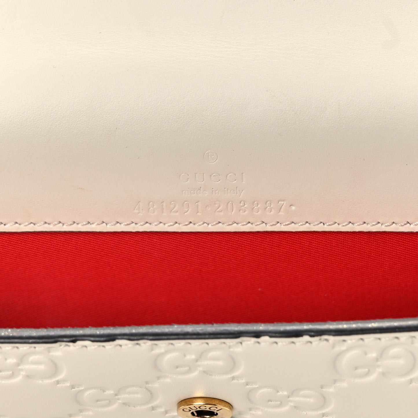 Guccissima Mini Cherry Chain Bag White