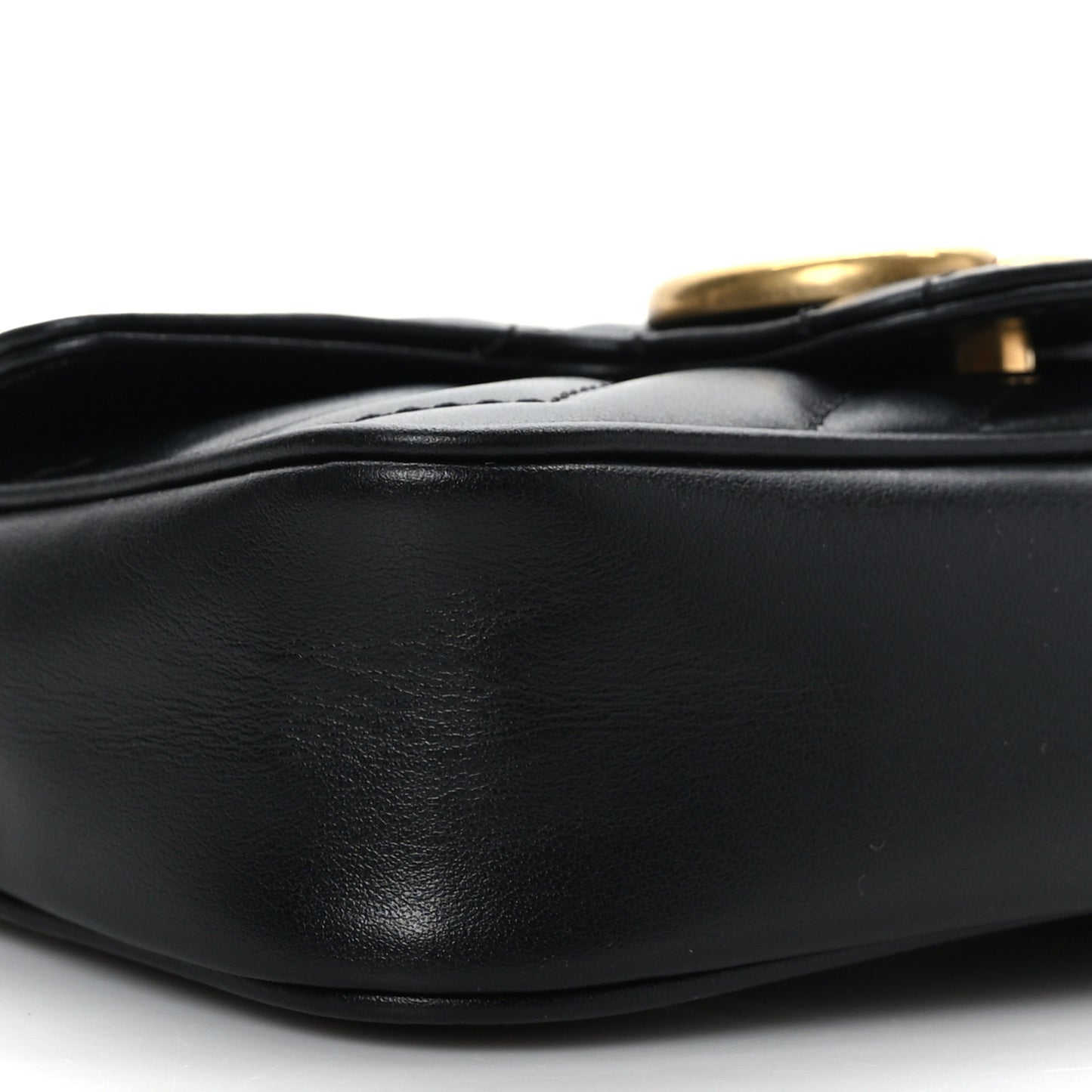 Calfskin Matelasse Super Mini GG Marmont Shoulder Bag Black