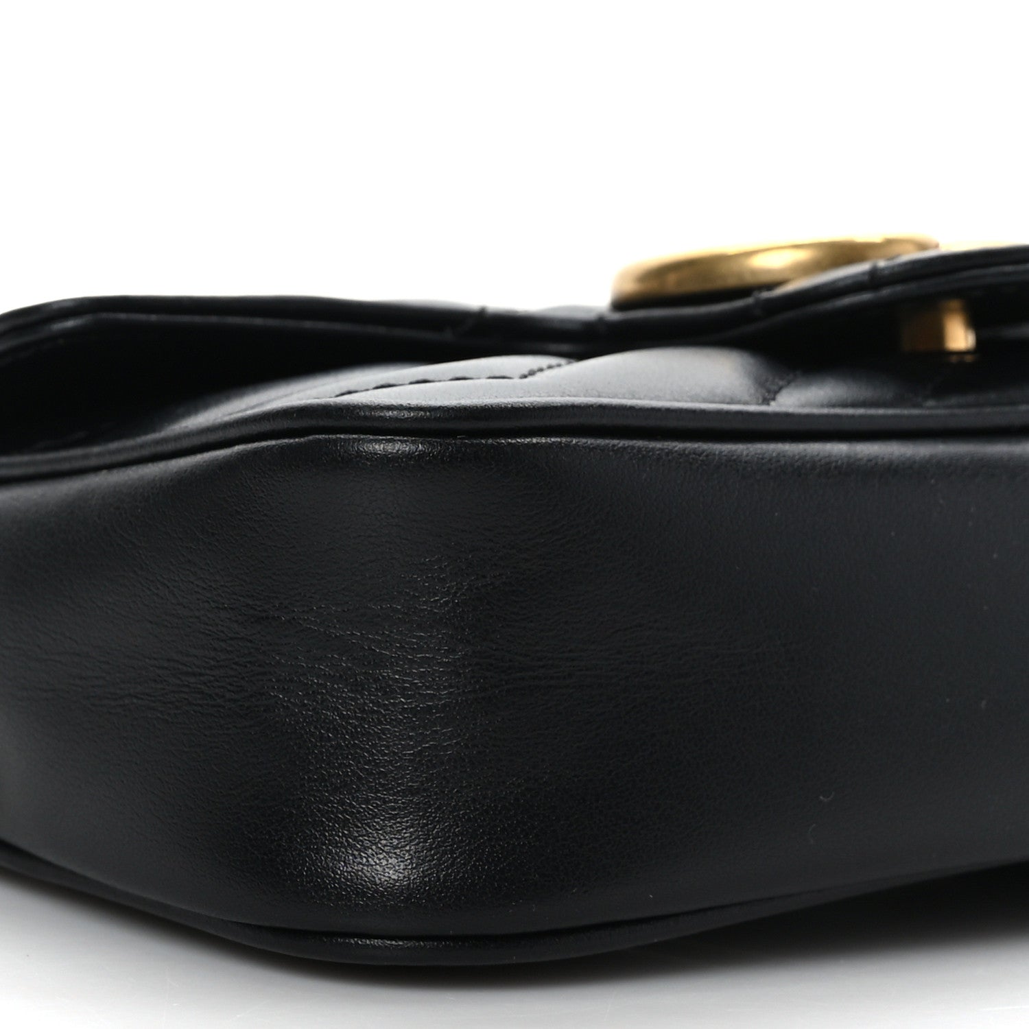 Gucci Calfskin Matelasse Super Mini GG Marmont Shoulder Bag Black 7 of 8
