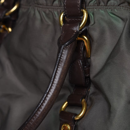 Prada Tessuto Nylon Logo Tote Green 19 of 19