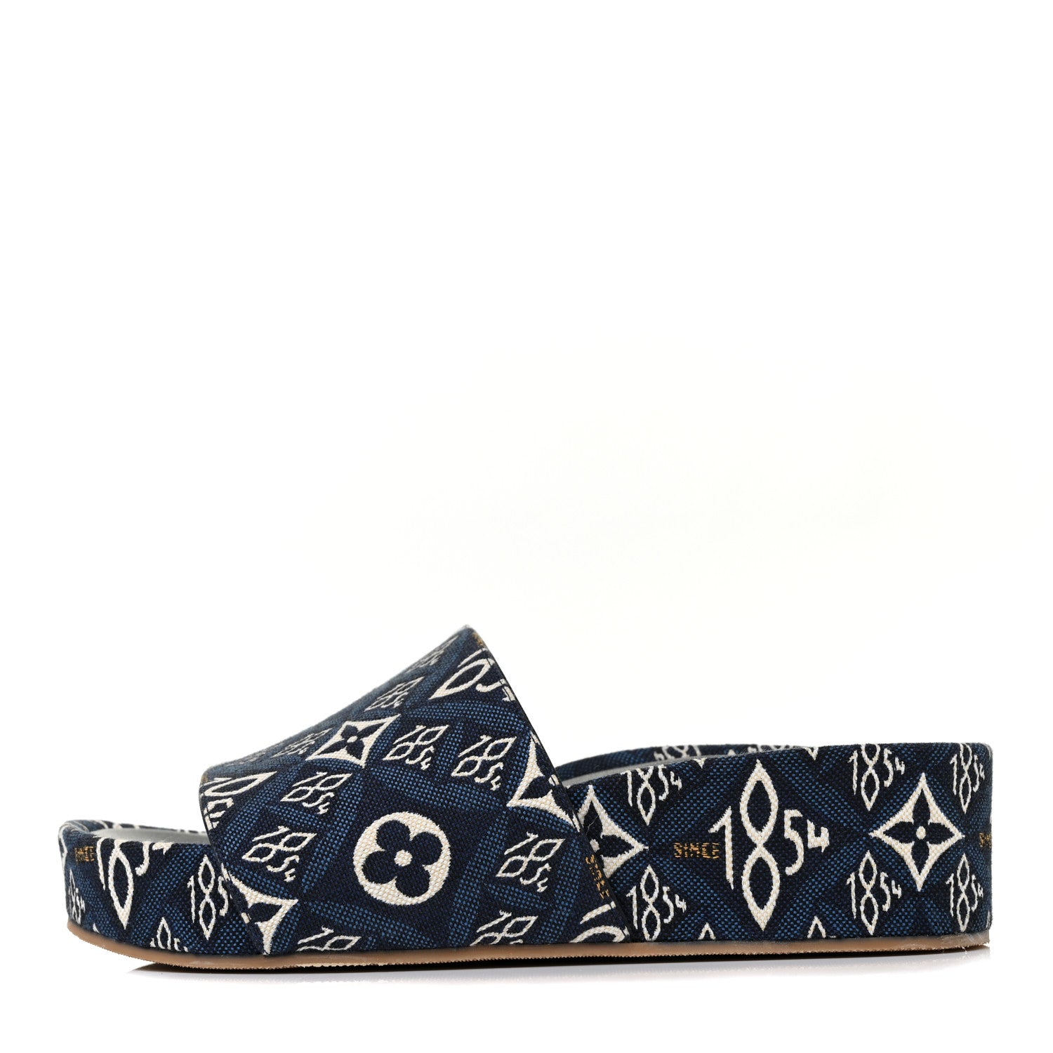 Louis Vuitton Jacquard Since 1854 Flatform Sandals 36 Blue 1 of 8