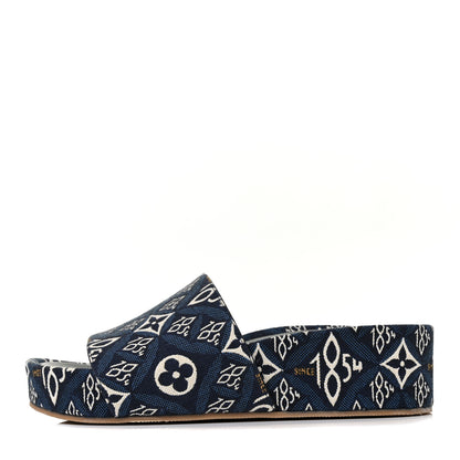 Louis Vuitton Jacquard Since 1854 Flatform Sandals 36 Blue 1 of 8