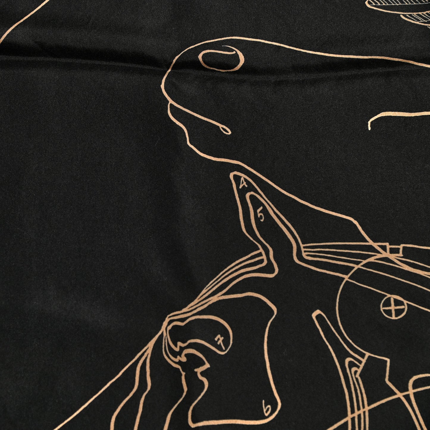 Silk Twill Le Pegase D Hermes Giant Scarf 140 Black White Or