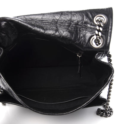Saint Laurent Crinkled Calfskin Matelasse Monogram Medium Niki Chain Satchel Black 6 of 12