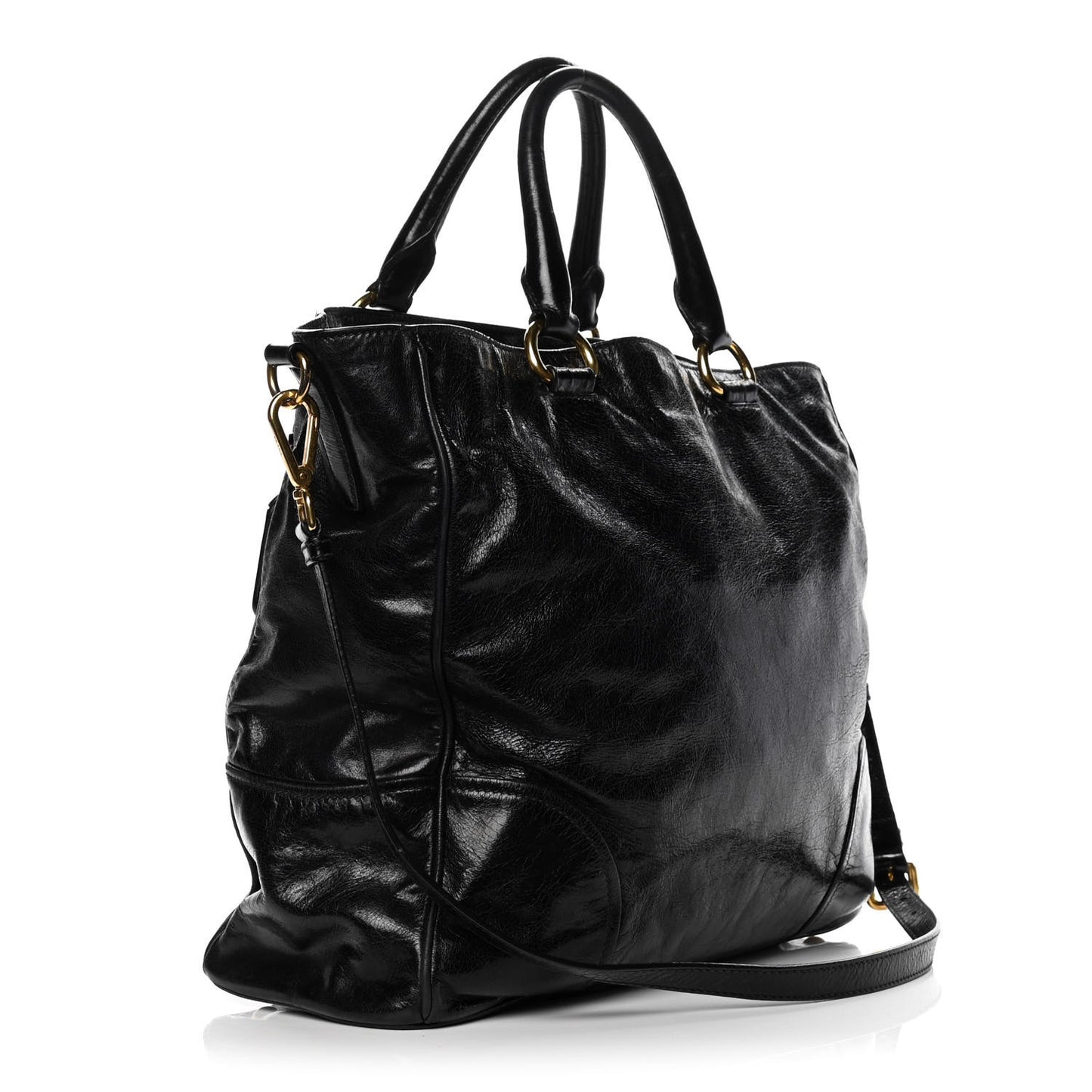 Vitello Shine Tote Black