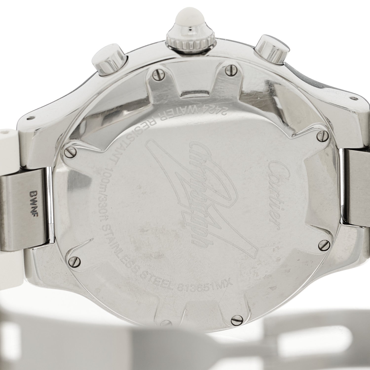 Cartier Stainless Steel Rubber 38mm Must 21 Chronoscaph Quartz Watch 4 of 5