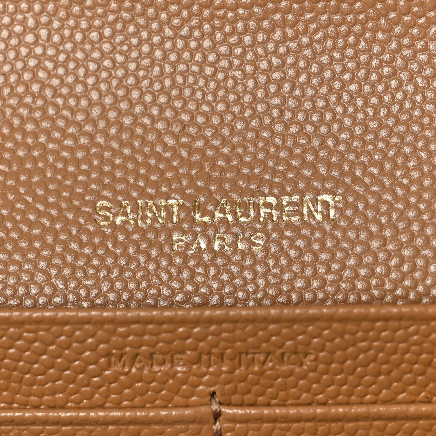 Saint Laurent Grain De Poudre Matelasse Chevron Monogram Flap Wallet Cork 6 of 9