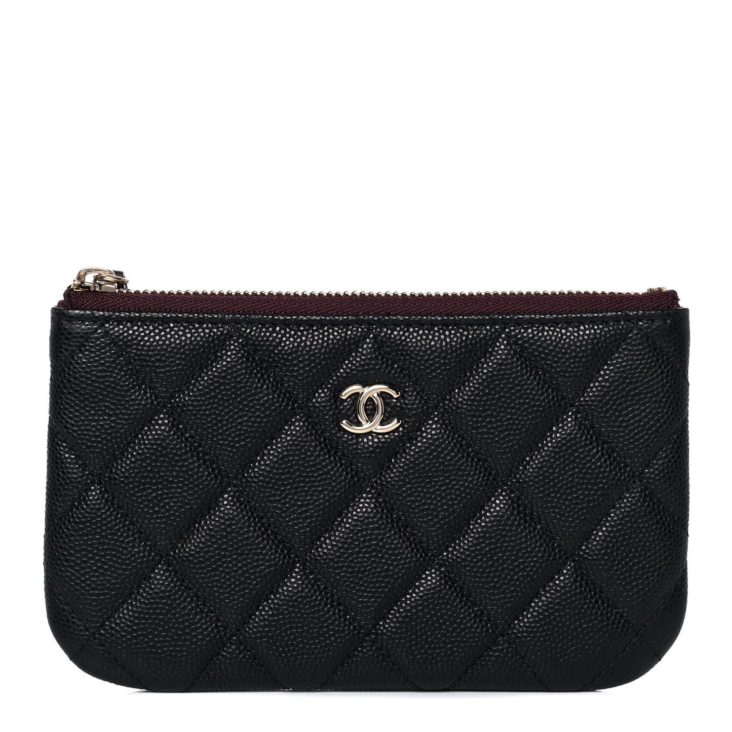 Caviar Quilted Small Cosmetic Case Black