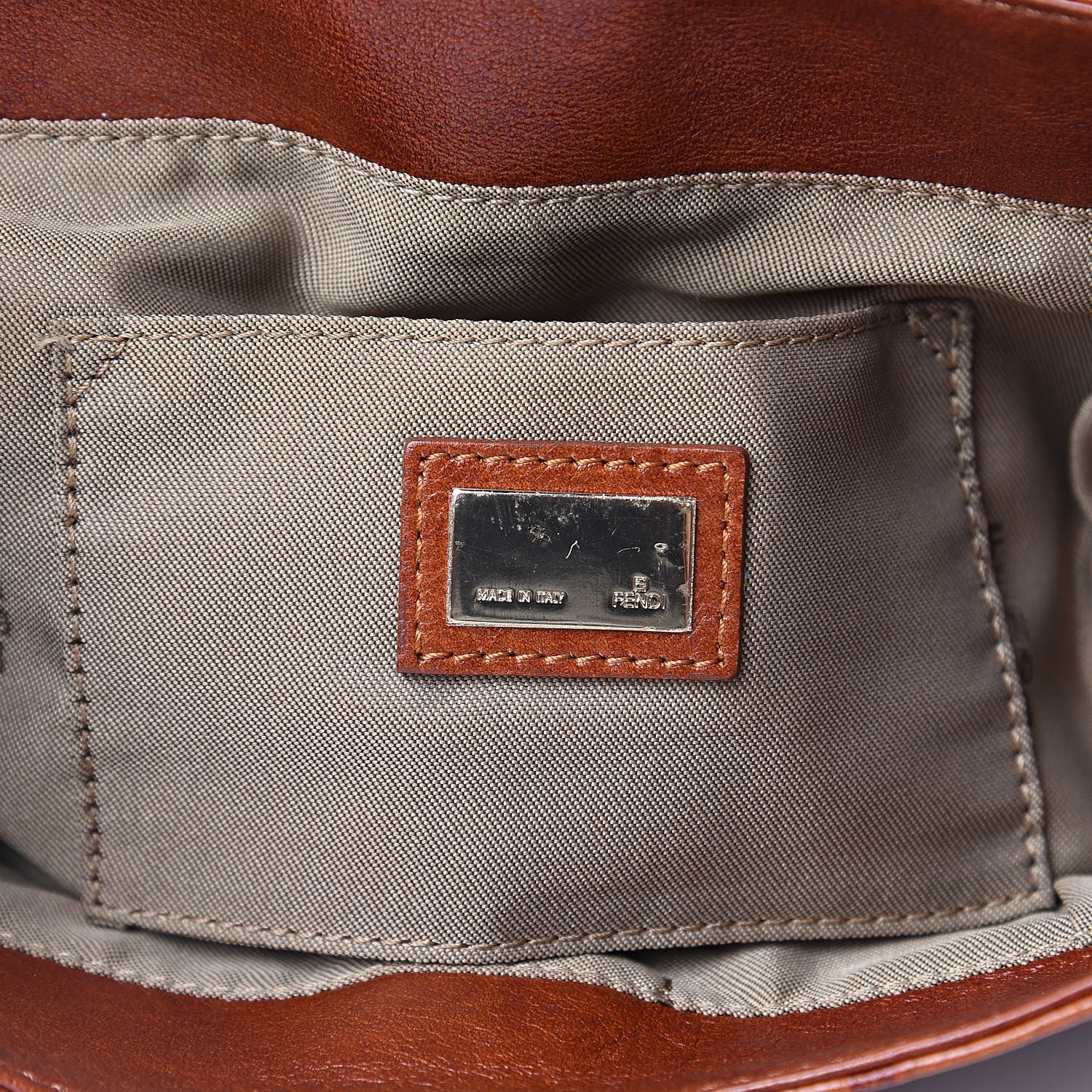 Fendi Vitello Bottalato FF Embossed Small Chef Shoulder Bag Ruggine 6 of 15