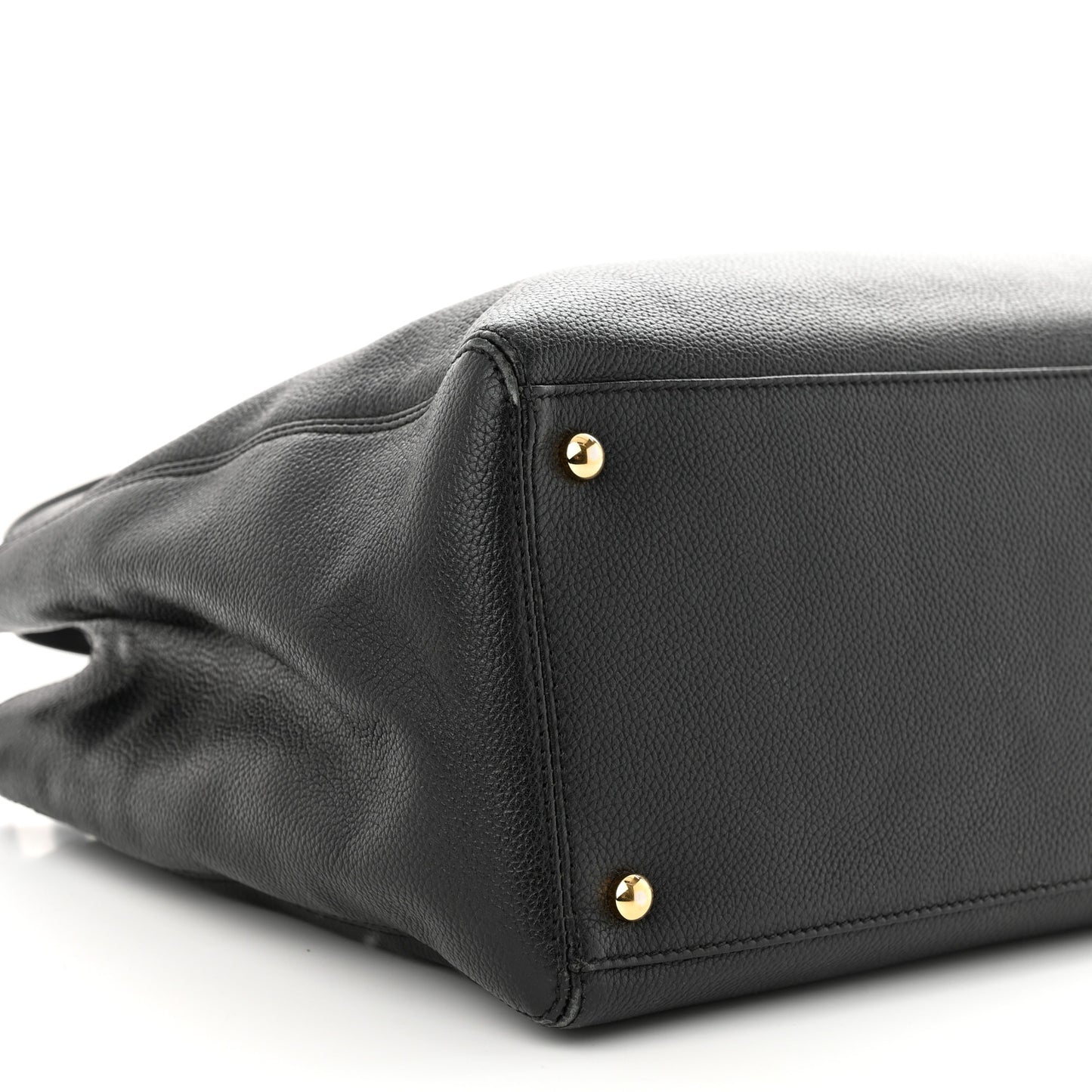 Calfskin Cerf Executive Shopper Tote Black