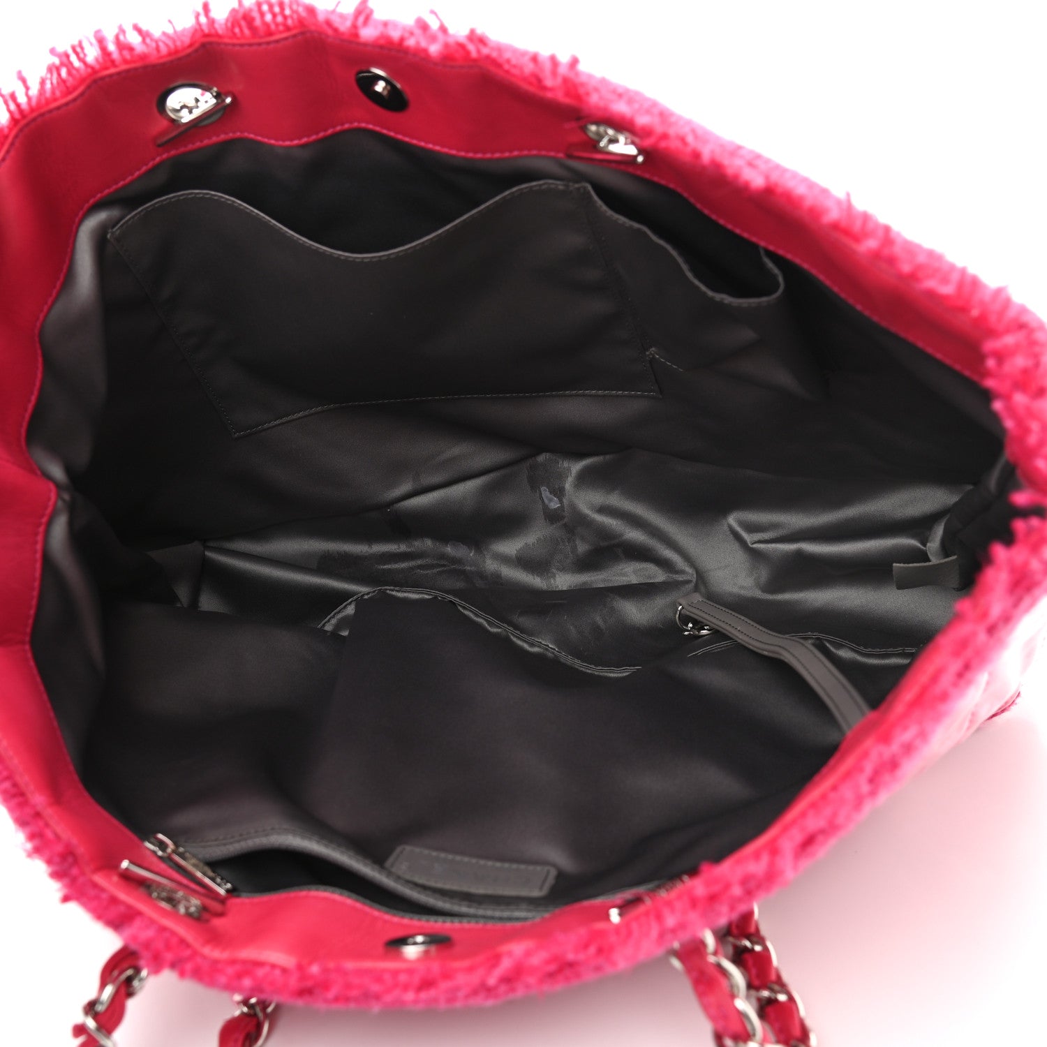 Chanel Vinyl Quilted Funny Tweed Tote Fuchsia 5 of 12