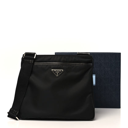 Prada Re-Nylon Saffiano Pocket Flat Messenger Bag Black 9 of 9