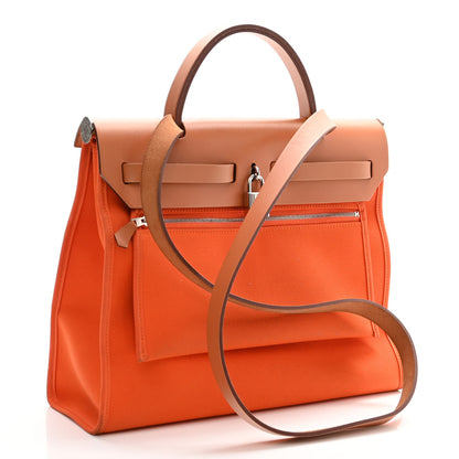Hermes Toile Vache Hunter Herbag Zip 31 PM Orange 4 of 10