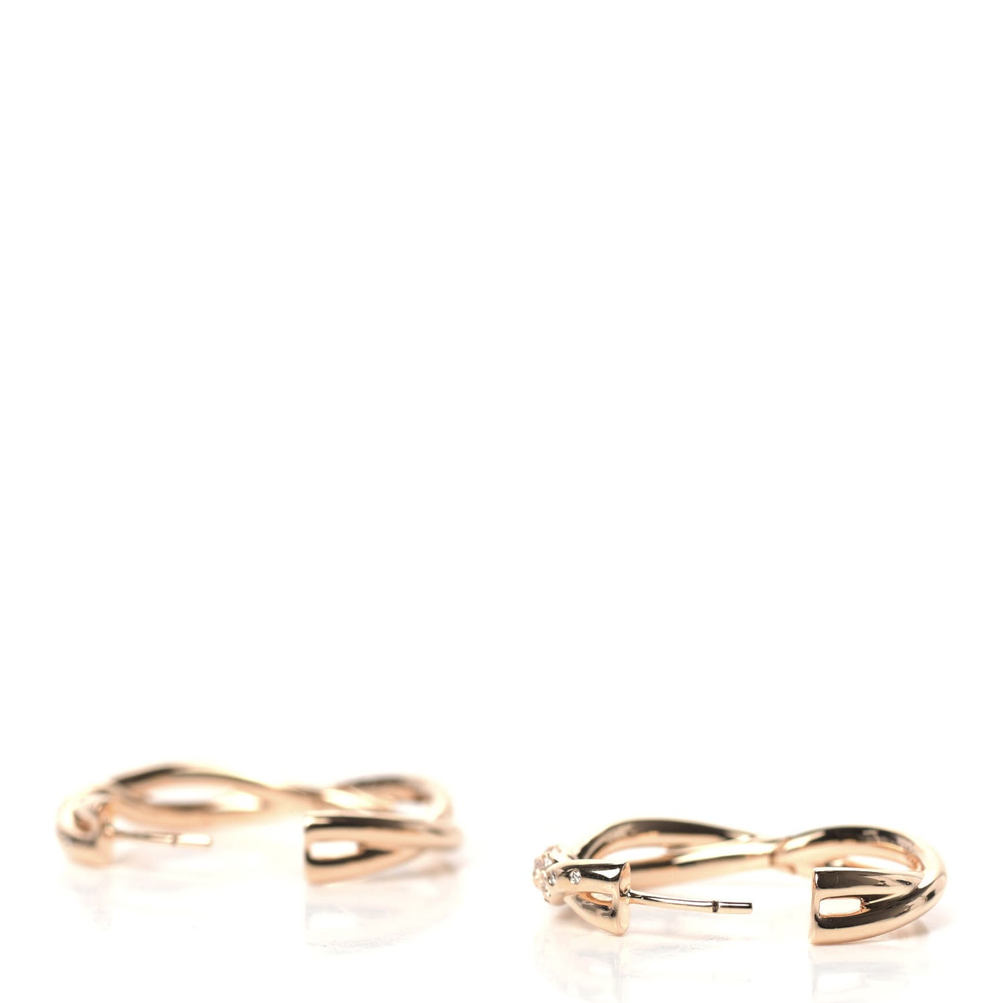 18K Yellow Gold Diamond 21mm Continuous Hoop Earrings