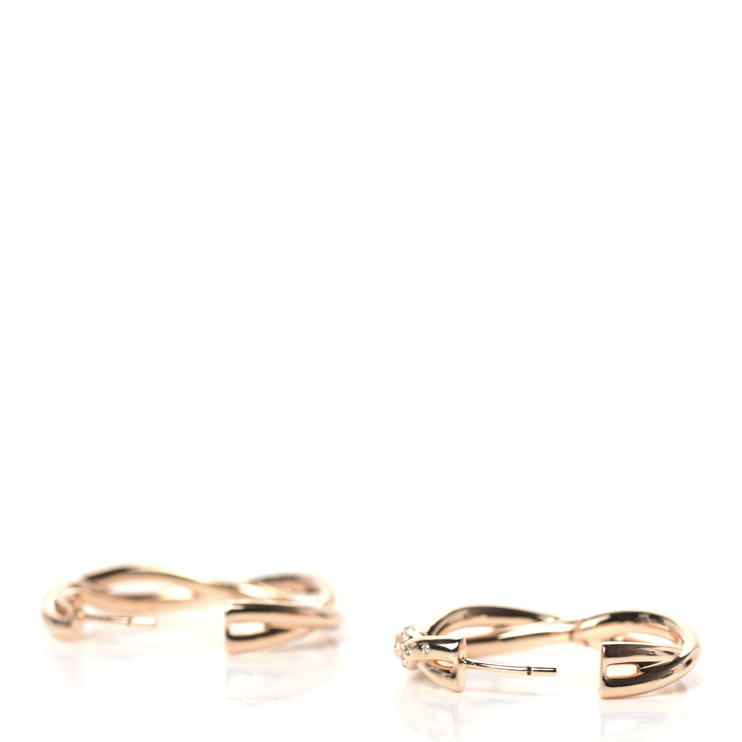 David Yurman 18K Yellow Gold Diamond 21mm Continuous Hoop Earrings 3 of 5