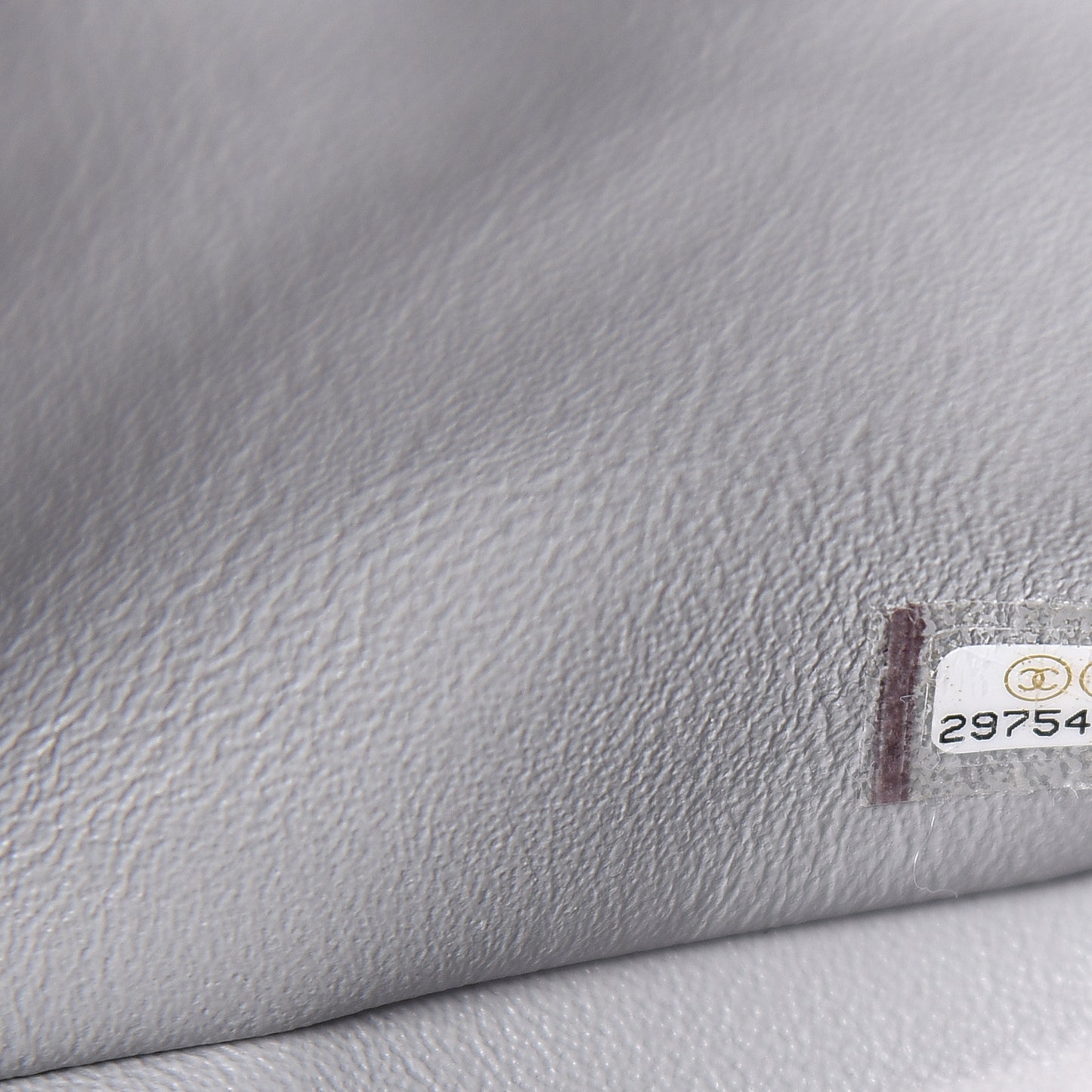 Lambskin Chevron Quilted Mini Rectangular Flap Grey