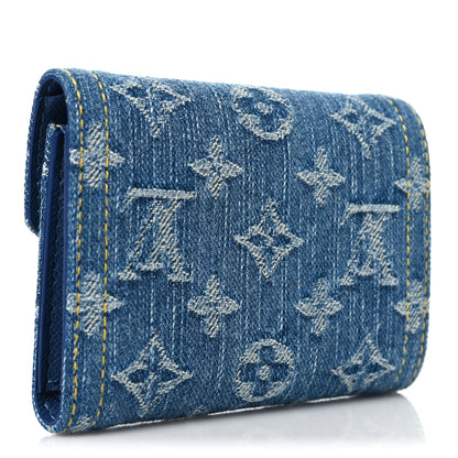 Louis Vuitton Denim Monogram Jacquard Victorine Wallet Blue 3 of 8