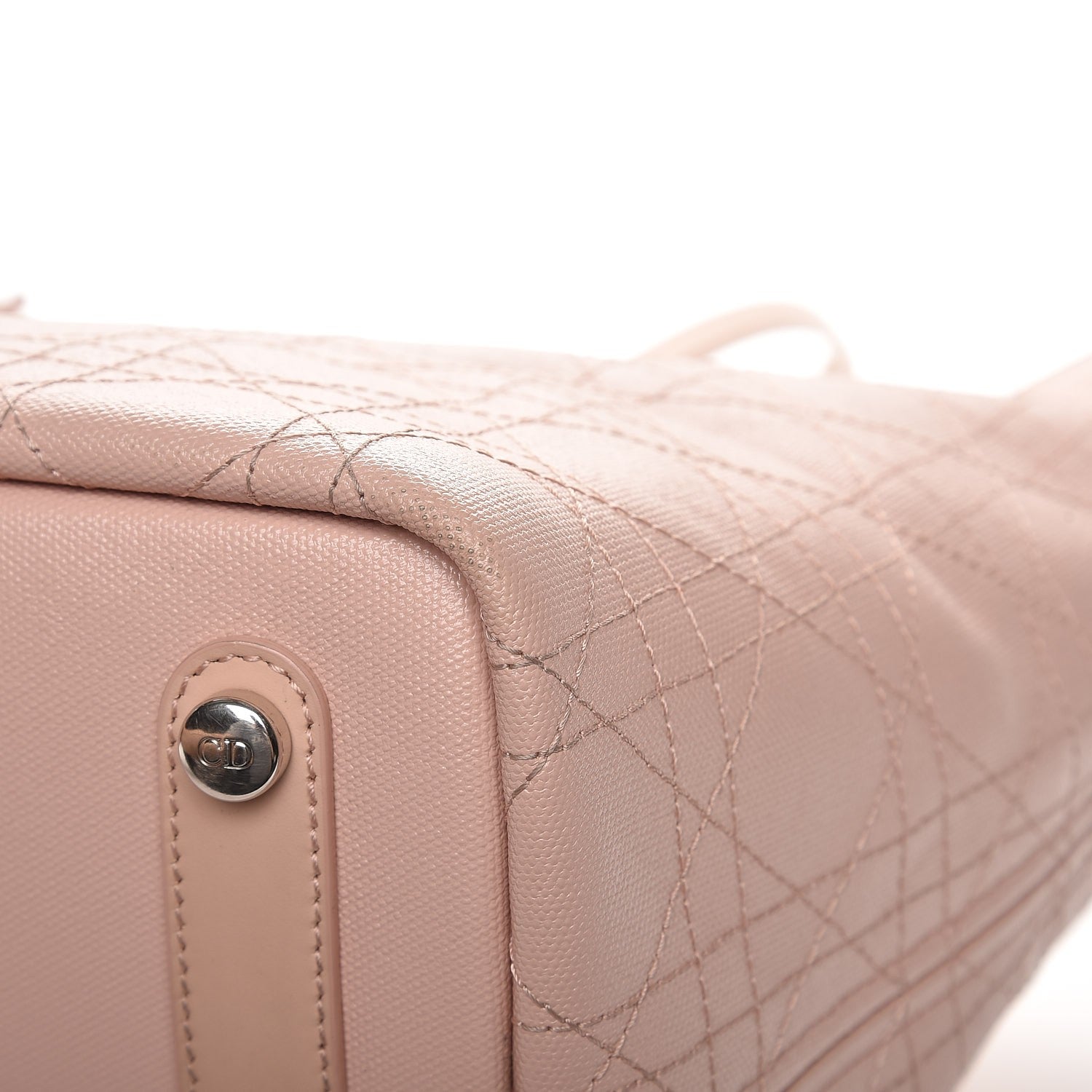 Christian Dior Coated Canvas Cannage Panarea Shopping Tote Rosato 16 of 17