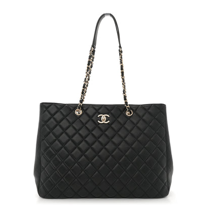 Chanel Calfskin Quilted Large CC Shopping Tote  Black 1 of 12