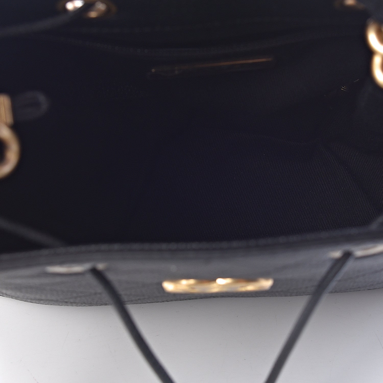 Chanel Grained Calfskin Stitched Small Drawstring Bag Black 5 of 10