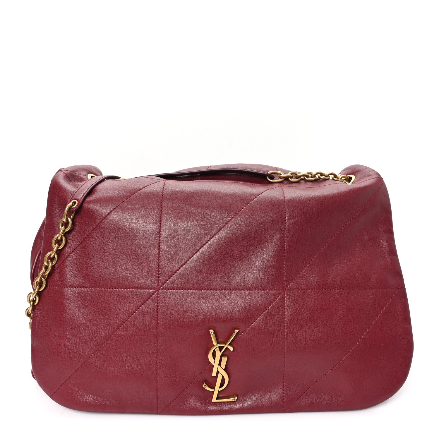 Saint Laurent Lambskin Matelasse Monogram Large Jamie 4.3 New Dark Bordeaux 1 of 10